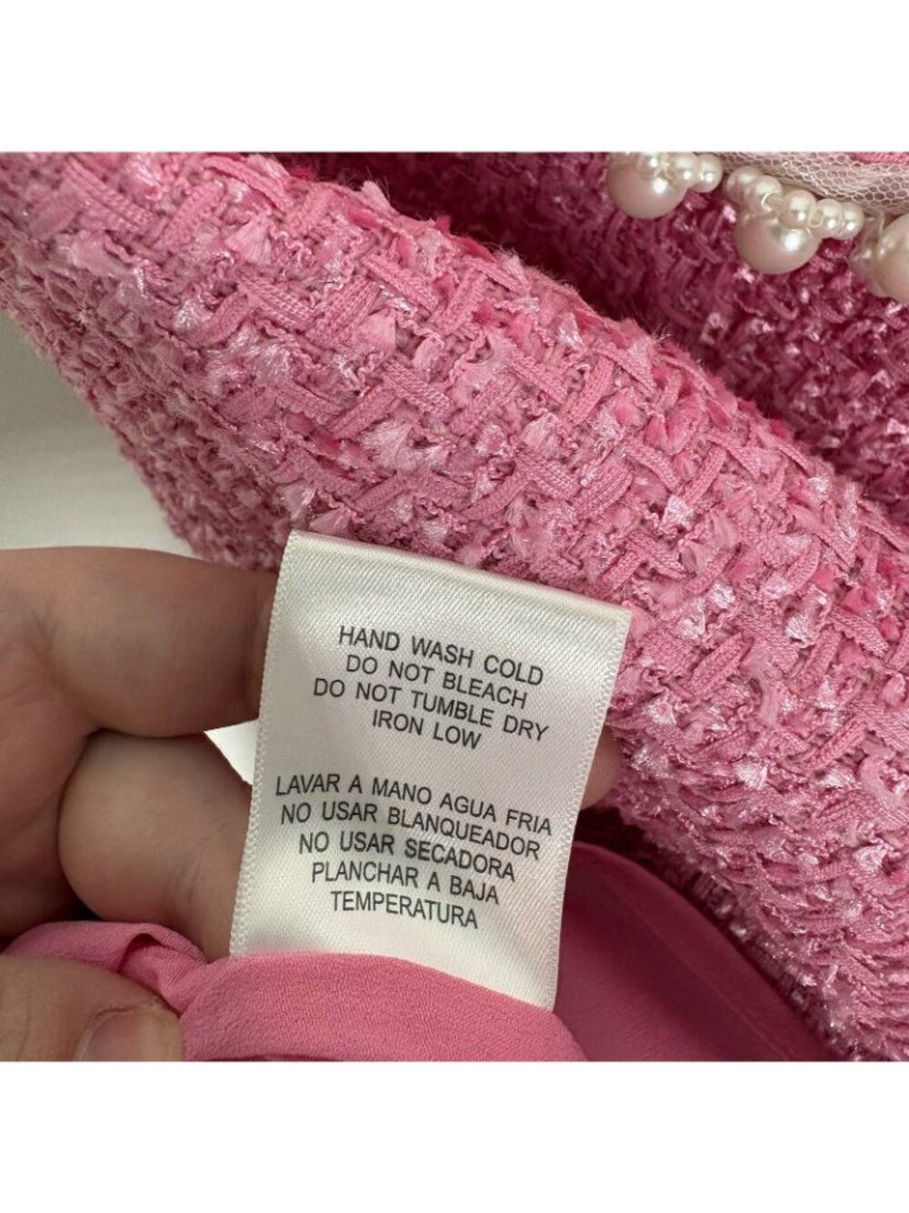 Hyacinth House Tuckernuck Women XS Pink Tweed & Pearl Petra Halter Mini Dress - Picture 13 of 13